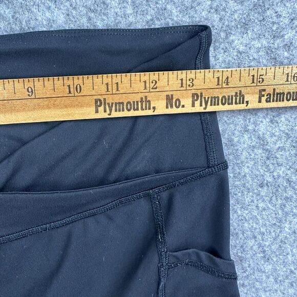 Free People FP Movement Shanti Straight Leg Pants Womens M Black Crossover Waist - Picture 10 of 15